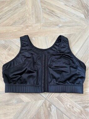 Enell Sport Hight Impact Bra Black Satin Size 3 Bust 41" - 45" Activewear